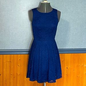 Royal blue lace skater dress size XS